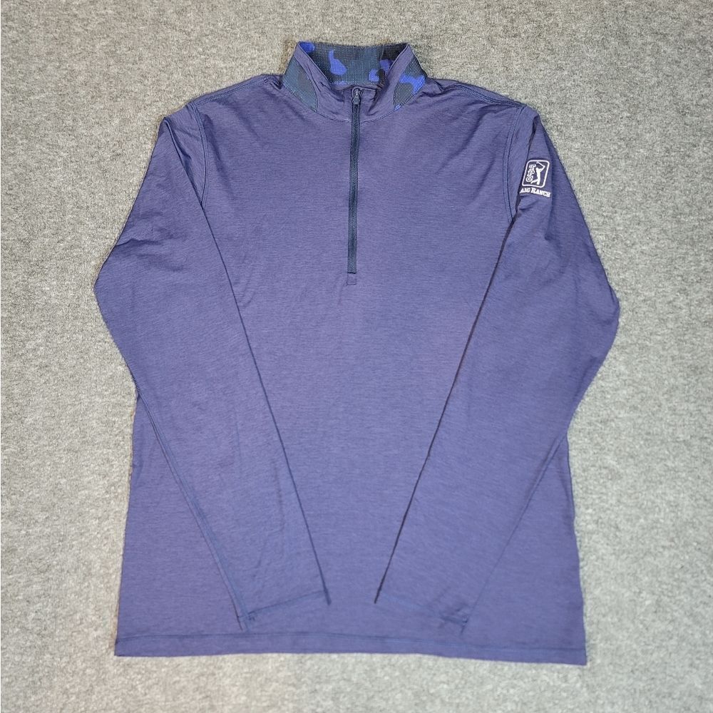 Greyson X Graig Ranch Golf Men’s Size L Guide Sport 1/4 Zip Camo Blue Pullover